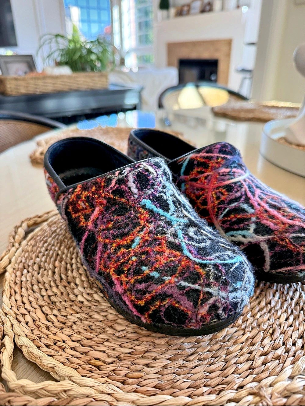 Dansko Professional Felt Clog Abstract Black & Multicolor US 38